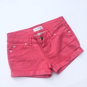 Pink Denim Shorts w Cuff & Low-rise Juniors Size 3
